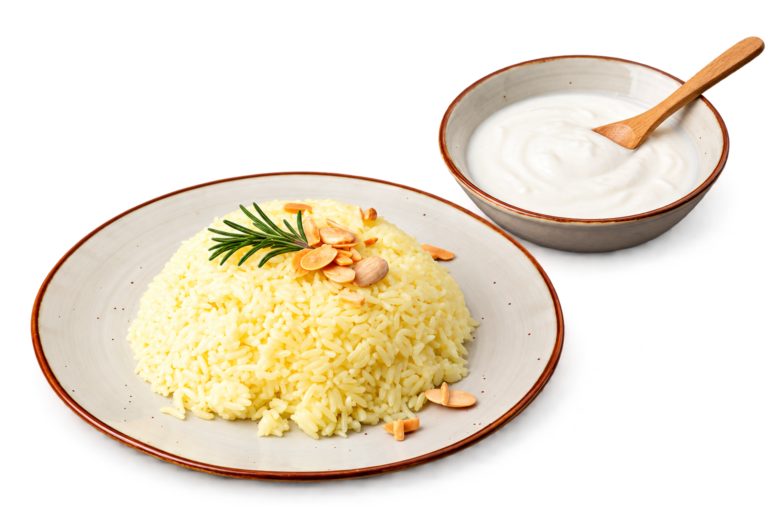 طبق أرز بالروزماري واللبن الزبادي